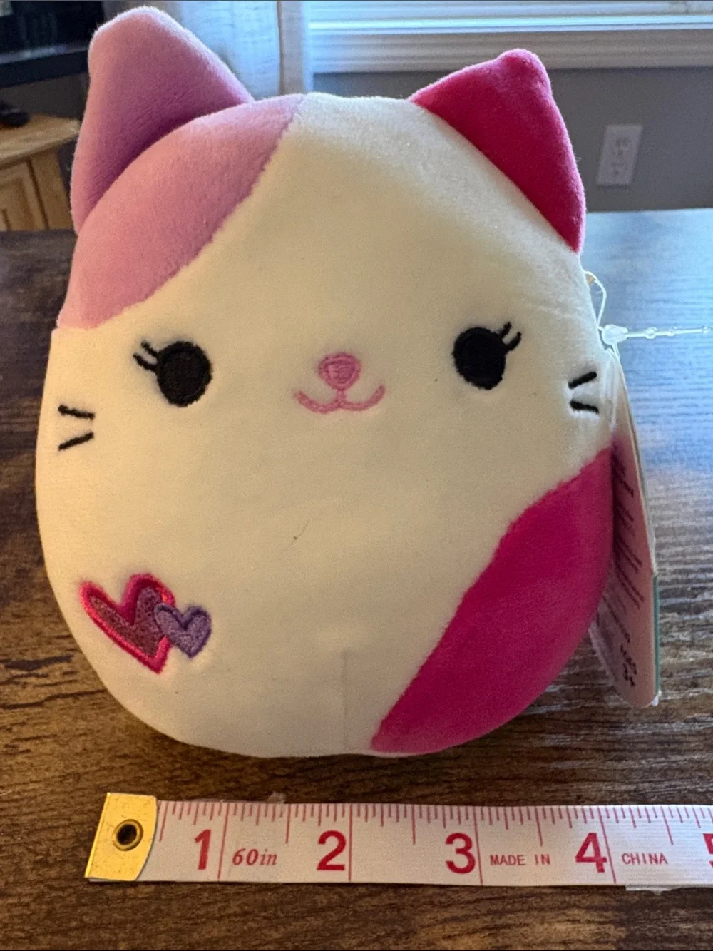 NWT—Tiffany Squishmallows White Pink Plush Cat (Small)